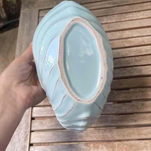 Vintage Blue Nautilus Shell Planter Vase - Picture 6 of 8
